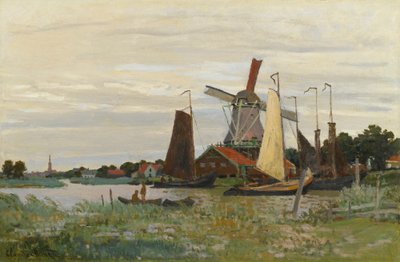 Eine Mühle in Zaandam von Claude Monet